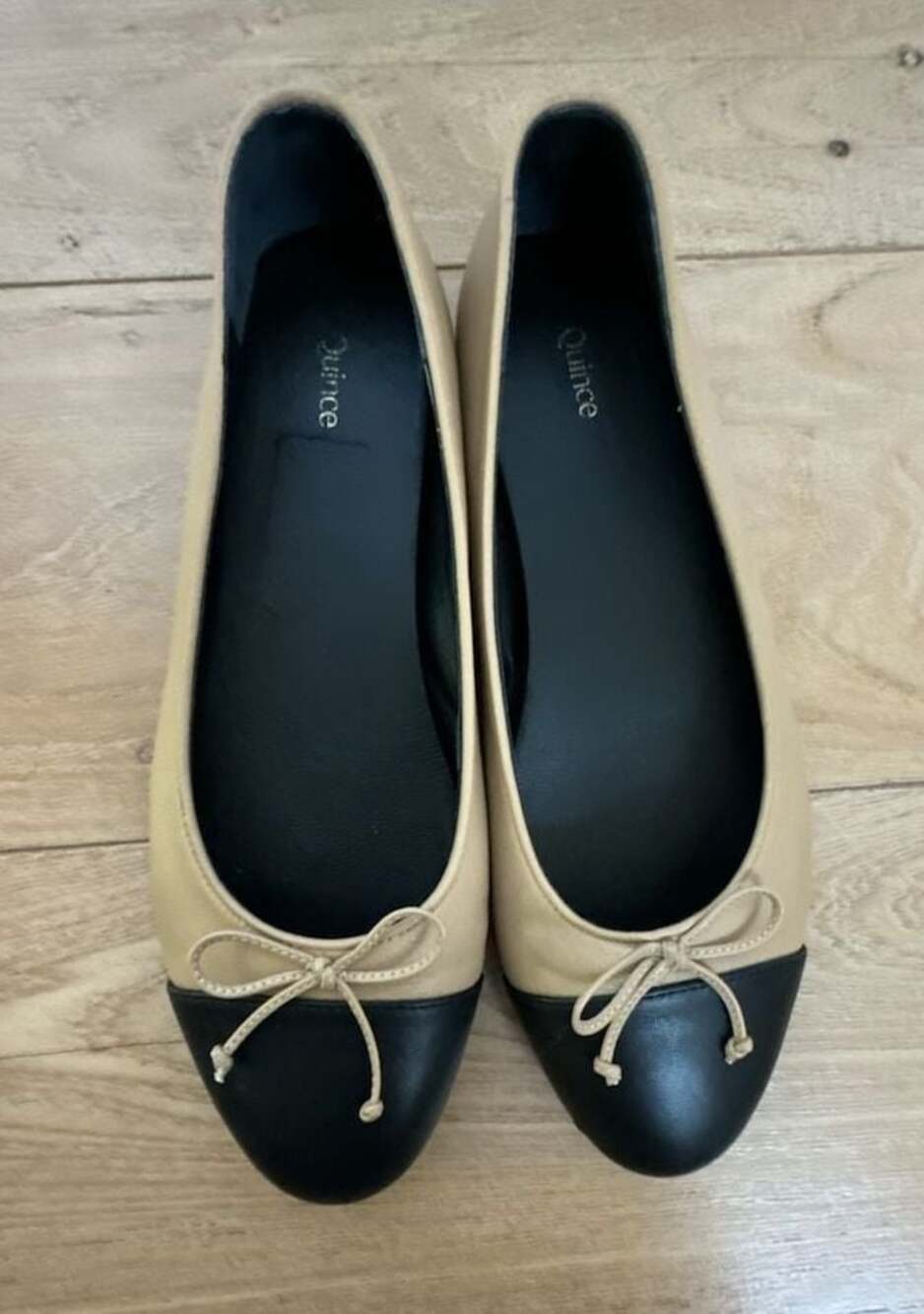 Quince Cap-Toe Ballet Flats with Bow Detail